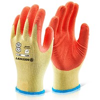 Beeswift Multi-Purpose Latex Palm Coated Gloves, Orange, Large