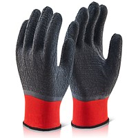 Beeswift Multi-Purpose Fully Coated Latex Polyester Knitted Gloves, Black, XL Beeswift Multi-Purpose Fully Coated Latex Polyester Knitted Gloves, Black, XL