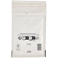 Sealed Air Bubble Lined Postal Bag, A000 110x160mm, White, Pack of 100