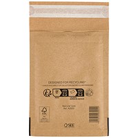 Sealed Air Bubble Lined Postal Bag, A000 110x160mm, Gold, Pack of 100