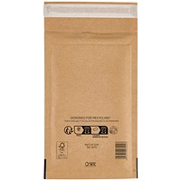 Sealed Air Bubble Lined Postal Bag, B00 120x210mm, Gold, Pack of 100