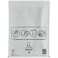 Mail Lite Bubble Lined Postal Bag, White, 230x330mm, Pack of 50