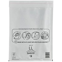 Mail Lite Bubble Lined Postal Bag, Size LL 230x330mm, White, Pack of 50 Mail Lite Bubble Lined Postal Bag, Size LL 230x330mm, White, Pack of 50