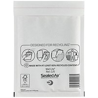 Mail Lite Bubble Lined Postal Bag, White, 150x210mm, Pack of 100