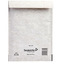 Mail Lite Plus Bubble-Lined Postal Bag, 180x260mm, Peel & Seal, Oyster, Pack of 100