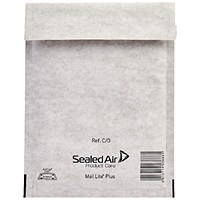 Mail Lite + Bubble Lined Postal Bag, Size C/0 150x210mm, Peel & Seal, White, Pack of 100 Mail Lite + Bubble Lined Postal Bag, Size C/0 150x210mm, Peel & Seal, White, Pack of 100