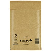 Mail Lite Bubble Postal Bag, Size B/00 120x210mm, Gold, Pack of 100 Mail Lite Bubble Postal Bag, Size B/00 120x210mm, Gold, Pack of 100