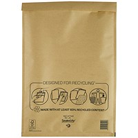 Mail Lite Bubble Postal Bag, Size J/6 300x440mm, Gold, Pack of 50