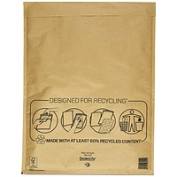 Mail Lite Bubble Postal Bag, Size K/7 350x470mm, Gold, Pack of 50