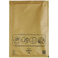 Mail Lite Bubble Lined Postal Bag, Gold, 300x440mm, Pack of 50