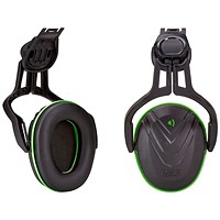 MSA V-Gard Helmet Attachment Ear Defenders, Black & Green