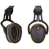 MSA V-Gard Helmet Attachment Ear Defenders, Black & Yellow
