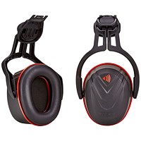 MSA V-Gard Helmet Attachment Ear Defenders, Black & Red