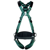 MSA V-Form Back/Chest/Hip D-Ring Qwik-Fit Harness, with Waist Belt, XS