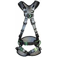 MSA V-Fit Back/Chest/Hip D-Ring Bayonet Harness, with Waist Belt, XS