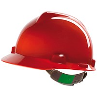 MSA V-Gard Safety Helmet, Red MSA V-Gard Safety Helmet, Red