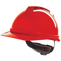 MSA V-Gard 500 Vented Safety Helmet, Red