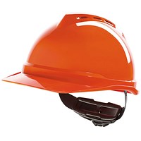 MSA V-Gard 500 Vented Safety Helmet, Hi Vis Orange