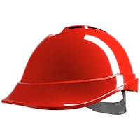 MSA V-Gard 200 Vented Safety Helmet, Red