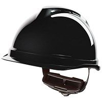 MSA V-Gard 520 Peakless Safety Helmet, Black