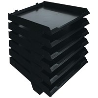 Avery Paperstack Self-stacking Letter Trays, Black, Pack of 6