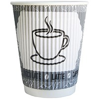 MyCafe Rippled Wall Hot Cups 350ml Pack of 25