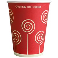 MyCafe Vending Cups Red Swirl 256ml (Pack of 1000)