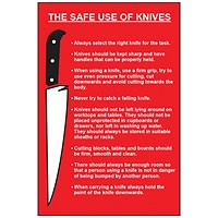 MyCafe Safe Use of Knives Sign Self Adhesive PP 200x300