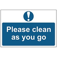 MyCafe Please Clean As You Go Sign Self Adhesive PP 300x200