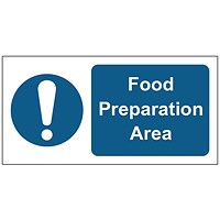 MyCafe Food Preparation Area Sign Self Adhesive Vnl 200x100