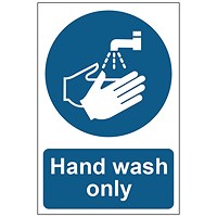 MyCafe Hand Wash Only Sign Self Adhesive PP 200x300