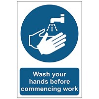 MyCafe Wash Hands Before Commencing Sign PP 200x300