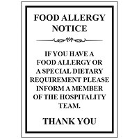 MyCafe Food Allergy Sign Self Adhesive Vnl 297x210