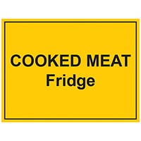MyCafe Cooked Meat Fridge Sign Self Adhesive Vnl 150x200