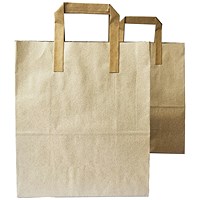 MyCafe Kraft Paper Carrier Bag 260x130x305mm Pack of 250