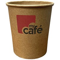 Mycafe Kraft 8oz Single Wall Hot Cups, Pack of 50