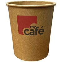 Mycafe Kraft 12oz Single Wall Hot Cups, Pack of 50