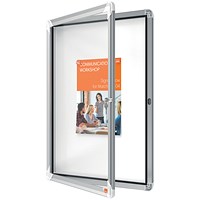 Nobo Premium Plus Outdoor Magnetic Lockable Notice Board, 4xA4, W667xH667xD45mm