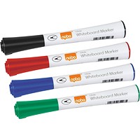 Nobo Glide Drywipe Marker, Assorted, Pack of 4