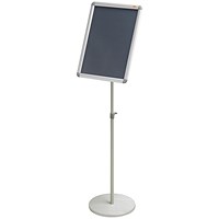 Nobo Premium Plus Poster Frame Sign Holder Display Stand with Snap Frame, A3, Silver