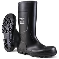 Dunlop Work-It Full Safety PVC Wellington Boots, Black, 10