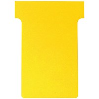 Nobo T-Cards 160gsm Tab Top 15mm W60x Bottom W48.5x Full H85mm Size 2 Yellow Ref 2002004 [Pack 100]