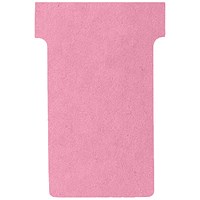 Nobo T-Cards 160gsm Tab Top 15mm W60x Bottom W48.5x Full H85mm Size 2 Pink Ref 2002008 [Pack 100]