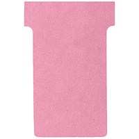 Nobo T-Cards 160gsm Tab Top 15mm W60x Bottom W48.5x Full H85mm Size 2 Pink Ref 2002008 [Pack 100]