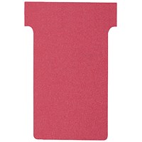 Nobo T-Cards 160gsm Tab Top 15mm W92x Bottom W80x Full H120mm Size 3 Red Ref