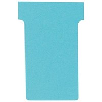 Nobo T-Cards 160gsm Tab Top 15mm W60x Bottom W48.5x Full H85mm Size 2 Light Blue Ref 2002006 [Pack 100]