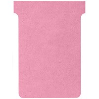 Nobo T-Cards 160gsm Tab Top 15mm W92x Bottom W80x Full H120mm Size 3 Pink Ref 2003006 [Pack 100]