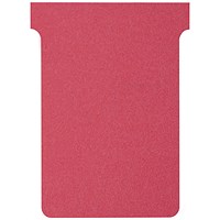 Nobo T-Cards 160gsm Tab Top 15mm W92x Bottom W80x Full H120mm Size 3 Red Ref 2003003 [Pack 100]