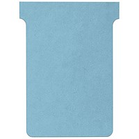 Nobo T-Cards 160gsm Tab Top 15mm W92x Bottom W80x Full H120mm Size 3 Light Blue Ref 2003006 [Pack 100]