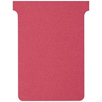 Nobo T-Cards 160gsm Tab Top 15mm W124x Bottom W112x Full H180mm Size 4 Red Ref 2004003 [Pack 100]